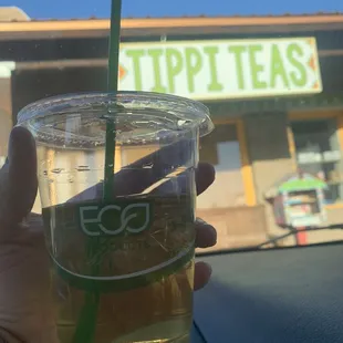 Iced green tea, don&apos;t remember the specific variety. It was decent, nothing special.