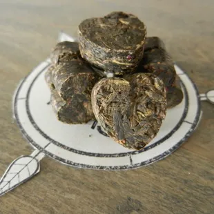 Our Yunnan Dark Tea and rose petal hearts are a probiotic delight..