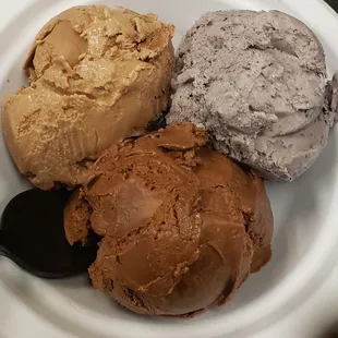 Blueberry ginger, coconut milk chocolate, and dark chocolate sea salt