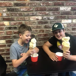 Quite possibly the biggest ice cream cones they ever had!