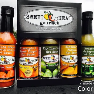 Proud to carry Sweet Heat gourmet hot sauces!!!