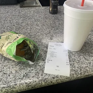 Chips and ice tea