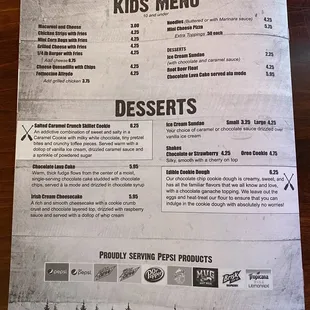 menu