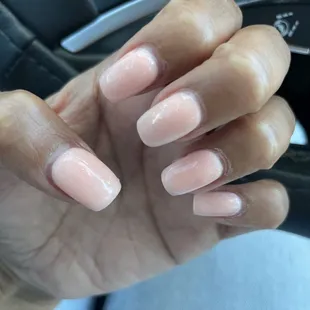 My left hand was the better looking hand. I had to really ask the gal to make my nails a little decent.