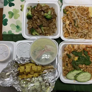 a variety of food items