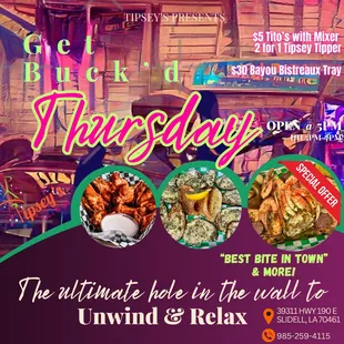 a picture of a restaurant with a sign that says get back to thursday