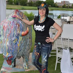 Tipsy Artist with the famous splatter painted Bricktown Buffalo