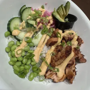 Salmon bowl special. Fabulous!