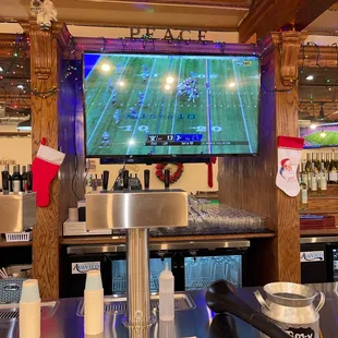 Watching the game with a cold beer