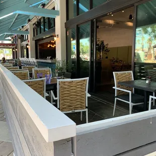 Outside patio , bar area inside