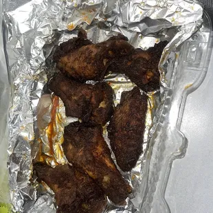 chicken wings in foil
