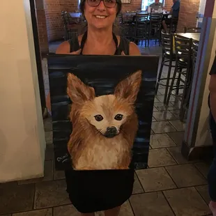 Painted my friends dog, Taco.