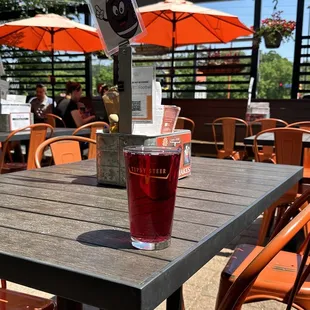 Training Wheels Hazy Blueberry out on the patio