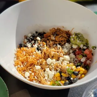 a bowl of food on a table