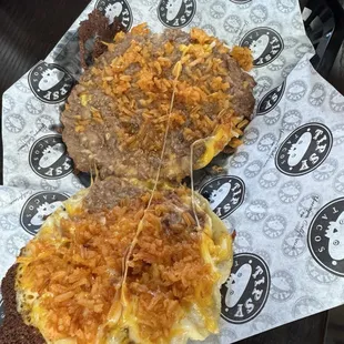 Mulita with beans and rice