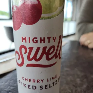 a bottle of sweet cherry lime iced seltzer