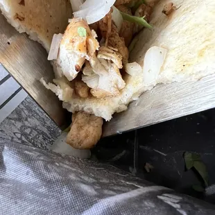 a close up of a taco