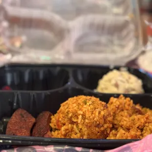 Jambalaya and mashed potatoes