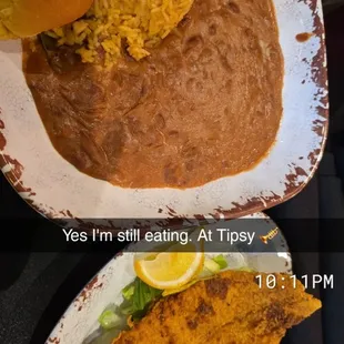 Red Bea and rice with fish