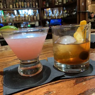 Cosmo with Tito&apos;s and Old Fashioned (menu selection)