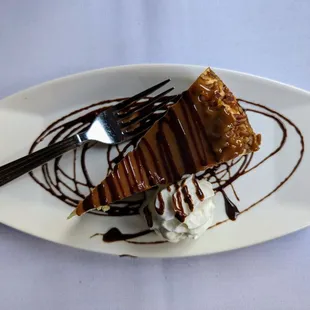 A bite of this rich Turtle Cheesecake was all that I needed after the delicious meal.