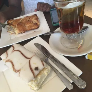 Millefeuille, Apple strudel, and tea. Enjoyed millefeuille and tea! Lovely service :)