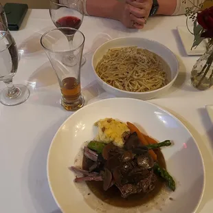 Cacio e pepe and lamb