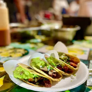 a plate of tacos on a table
