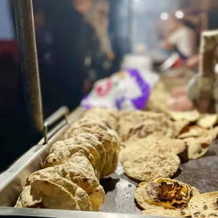 tortillas being prepared