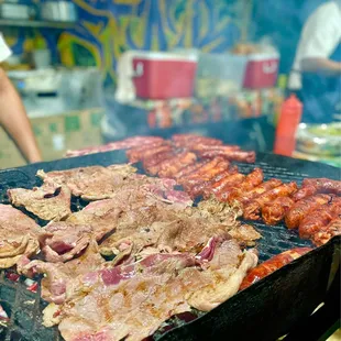 meat cooking on a grill