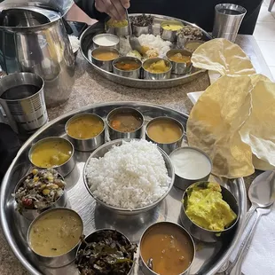 Spicy Bhimas Thali* with Avial added.