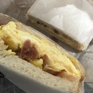 Bacon, egg and cheese on sourdough