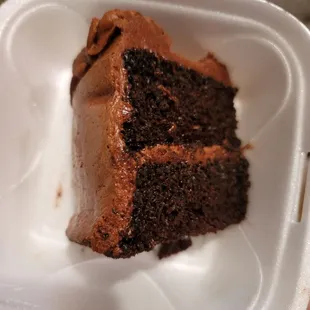a slice of chocolate cake