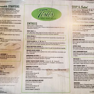 Menu - Main side, as of 11-5-2024, looks pretty much the same as before