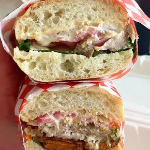 Top: Inca Chicken Sandwich 
Bottom: Chicharron Sandwich