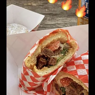 Lomo Saltado Sandwich