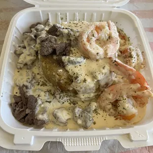 Steak and Shrimp mofongo