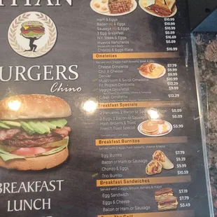 burgers, menu
