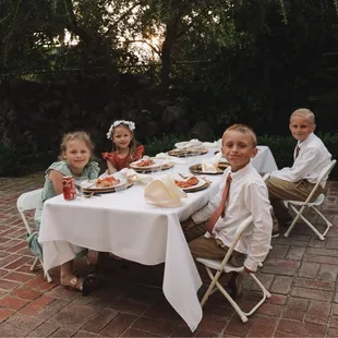 Kids table and chairs, and linens