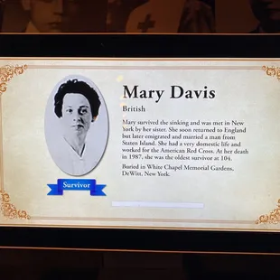 Miss Mary Davis&apos;s fate