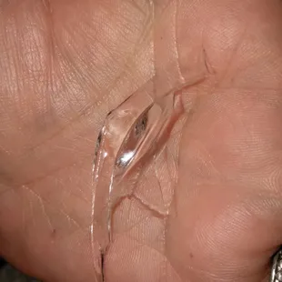 I found this in my drink almost swallowed it, thought it was ice didn't melt in my mouth thou, kinda scary.