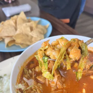 Menudo and chips