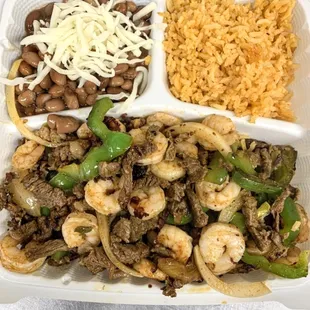 Sea and Land Plate ( shrimp + steak )