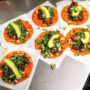 Shredded beef tacos with avocado