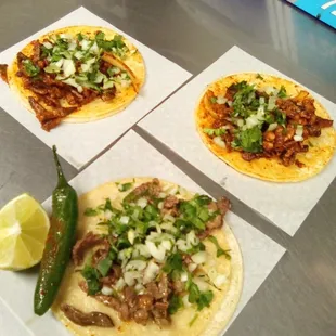 2 pastor + 1 asada taco
