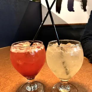 Strawberry and Texan margaritas