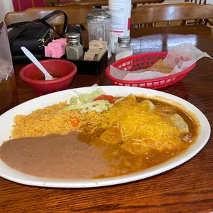 3. Cheese Enchiladas Combination Plate