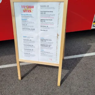 Menu board