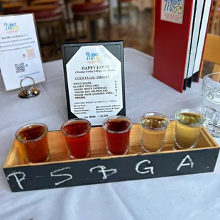Infused Pisco Flights