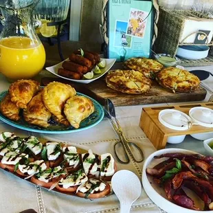 a table full of food